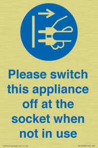 Please switch this appliance off at the socket when not in use